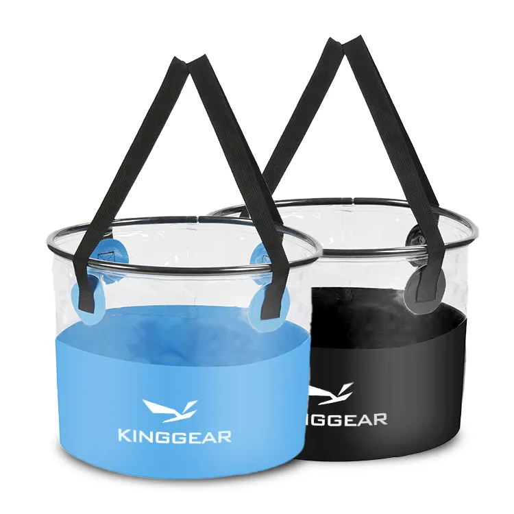 KingGear 16L 20L Collapsible Bucket Multifunctional Collapsible Wash Basin Water Container Waterproof Camping Folding Bucket