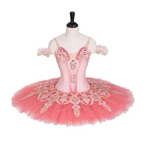 Professional Custom Ballet TUTU Champagne Gold Gradient Gauze Skirt Performance Competition Women Classic Ballet Dress