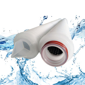 Cartouche filtrante plissée en PTFE de 10 pouces, 0,1 micron, pour filtration de solvants organiques, résistante aux acides et aux alcalis, garantie 1 an - Product Image 1