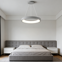 Lustre LED pour salon, design créatif circulaire, style postmoderne, simple, luminaire pour salle à manger, chambre à coucher, luminaires nordiques, taille moyenne