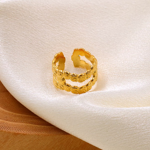 Geometric <b>Ring</b> Gold Adjustable <b>Opening</b> For Women Everyday Wear - Product Image 3