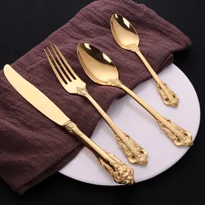 بالجملة السكاكين 16 قطعة-الجملة طقم سكاكين ذهبية أدوات مائدة من فولاذ لا يصدأ 16 قطعة 4 قطعة ملعقة شوكة طقم السكاكين