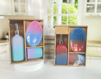 Accessoires de salle de bain en verre vintage Décorations élégantes pour hôtels et maison Distributeur de savon lotion de luxe Bouteille avec désinfectant pour les mains