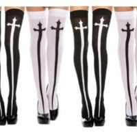 Bas de jambe festifs d'Halloween pour infirmière, imbibés de sang, pour fête et cosplay, accessoires de costume, en polyester, Chine
