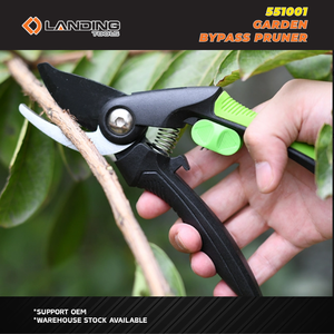 กรรไกรตัดแต่งกิ่ง 551001 Folit DIY FSC Certified พร้อมสปริงในตัว ตัวล็อคสีเขียว ด้ามจับสีดำ สำหรับดูแลต้นไม้ - Product Image 3