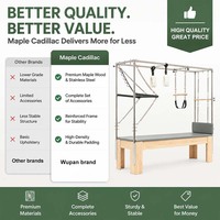 Appareil de Pilates Cadillac Reformer Combo Professionnel pour Studio Commercial, en Bois d'Érable et Tour en Aluminium, Équipement de Fitness