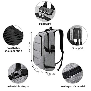 Sac à dos USB à logo personnalisé Izable Sac d'affaires décontracté pour hommes Sac à dos pour ordinateur portable - Product Image 3