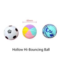 Ballon de football miniature en caoutchouc creux de 60 mm, logo personnalisé, ballon en caoutchouc à rebond élevé, ballon à haute élasticité, ballons de sport pour enfants