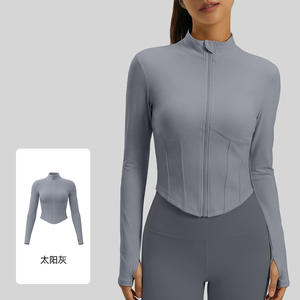 Vêtements de sport en gros, vestes de sport à fermeture éclair intégrale pour femmes, logo personnalisé, veste de sport de yoga pour femmes - Product Image 4