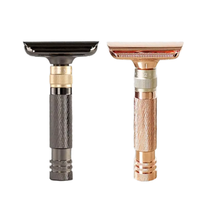 High Quality Classical Metal Safety <b>razor</b> Brass Reusable Long Handle Single Edge Shaving Safety <b>Razor</b> for <b>Men</b> - Product Image 1