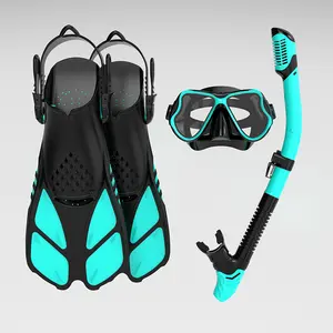 Best-seller mergulho máscara snorkel barbatanas definir snorkel seco definido com barbatanas ajustáveis