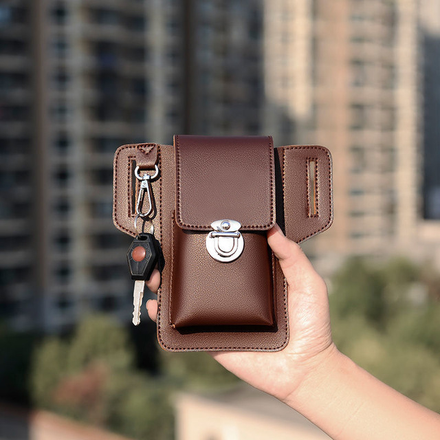 Universal Cell Phone Pouch PU Leather Multi Function Belt Holster Case with Belt Loop Hook Universal Mobile Bags for iPhone
