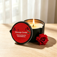 Bougie de massage en métal à marque privée, plusieurs options d'arômes (Jasmin, Lavande, Rose) pour les fêtes de Noël, soin corporel pour salon