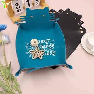 Linda Bandeja Organizadora de Cuero Sintético con Diseño de Gato para Oficina, Escritorio, Caja de Almacenamiento de Artículos Diversos con Diseño de Gatito, para Regalos Empresariales - Product Image 6