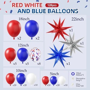 Premium Red Blue White Balloons <strong>Arch</strong> Kit USA Themed Balloons for <strong>Independence</strong> Day Party Decorations Patriotic Party Supplies - Product Image 4