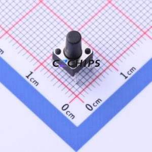 YTS-D004-2M Tactile Switch Through hole Component (THT)-4P,6x6mm Switch Single Pole Single Throw Round Button 2.5N Through Hole - Product Image 1