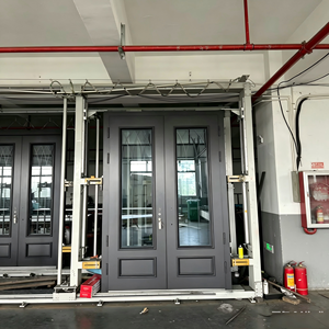 China Manufacturer Custom French Style Aluminum Entry Door | Double Glazed Low-E Glass Exterior <b>Swing</b> Door - Product Image 5