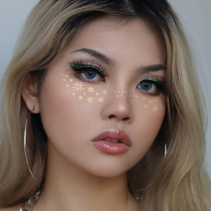 Pegatinas de estrellas y lunas con lámina dorada, tatuajes temporales, pegatinas de pecas para el Día del Niño, venta al por mayor transfronteriza - Product Image 1