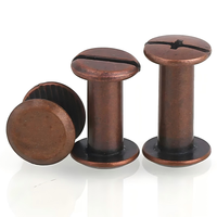 Vis à tête Phillips fendue en métal finition bronze rouge antique, type Chicago, pour réparation du cuir