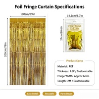 Rideau de pluie à franges en feuille de PET métallique, décoration de toile de fond pour mariage et fête d'anniversaire, plusieurs couleurs, personnalisation possible
