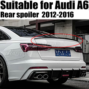 สำหรับ Audi A6 C8 ปี 2019 2020 2021 2022 ชุดแต่งสปอยเลอร์หลัง ABS สีดำเงาหรือลายคาร์บอนไฟเบอร์ - Product Image 1