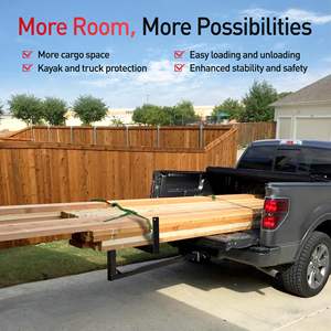 Extensor de cama de camión 2 en 1 de acero resistente 750 Lb. Estante de extensión de montaje de enganche plegable de capacidad para canoa Kayak escalera madera - Product Image 3