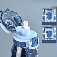 Bouteille d'eau en plastique de sport de 600 ml, petite, sûre et réutilisable, anti-fuite, facile à transporter pour la marche, les trajets domicile-travail et la rentrée scolaire