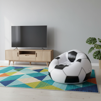 Sofá Inflable Individual Moderno en Forma de Balón de Fútbol para Adultos, Cama de Baloncesto para Uso en Interiores del Hogar