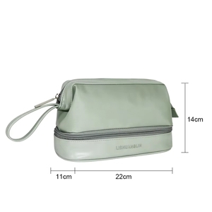 Neceser de Viaje de Piel Sintética PU de Gran Capacidad, Estilo Vintage de Lujo, Ecológico, Color Verde Senrong, con Cierre de Cremallera - Product Image 2