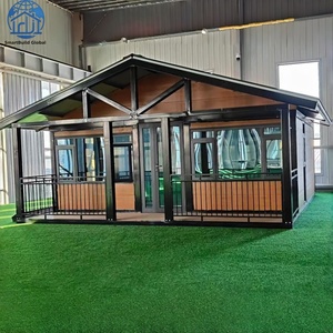 Casa Contenedor Expandible de Lujo, Villa Prefabricada Moderna, Casa Modular Pequeña con Diseño de Techo a Dos Aguas y Porche - Product Image 1