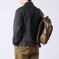 Veste en jean bleu délavé vintage sur mesure pour homme, manteau décontracté streetwear, fournisseur de vestes et manteaux en denim pour homme