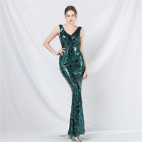 31802-S #2024 # Nouvelle robe longue à paillettes fantaisie prête à l'emploi Robe grande taille pour femme
