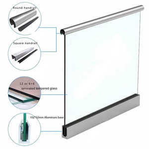 Vente en gros 6063 aluminium U Channel système de garde-corps en <span class=keywords><strong>verre</strong></span> sans cadre balcon pont escalier <span class=keywords><strong>terrasse</strong></span> piscine Base chaussure <span class=keywords><strong>balustrade</strong></span> - Product Image 2