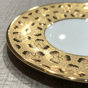 Assiettes de présentation électroplaquées en céramique de style européen, compatibles lave-vaisselle et micro-ondes, pour hôtels et services de traiteur de mariage - Product Image 3
