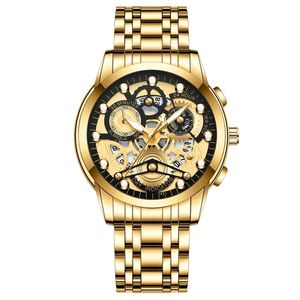 Nuovo Orologio da Uomo con Quadrante Traforato, Accetta Logo Personalizzato, Movimento <span class=keywords><strong>al</strong></span> Quarzo, Impermeabile, Cinturino in Acciaio Luminoso, Orologi Meccanici - Product Image 1