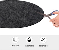 Tapis rond antidérapant de 27,5 pouces en feutre pour fauteuils inclinables, protecteurs de sol pour fauteuils inclinables et chaises pivotantes sur sols en bois dur