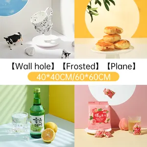 Yiscaxia 60cm आईएनएस डबल-पक्षीय ठोस रंग की दीवार छेद आईएनएस फ्लैट रखना खाद्य उत्पाद के लिए फोटोग्राफी पृष्ठभूमि बोर्डों पृष्ठभूमि