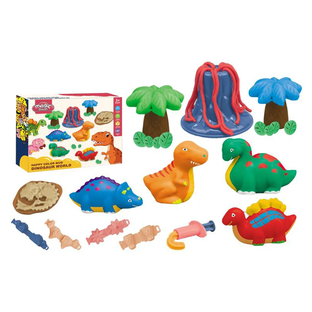 Не наносящий вреда окружающей среде материал детская игра Сделай Сам моделирование красочные глиняный набор динозавров Пластилин игрушки