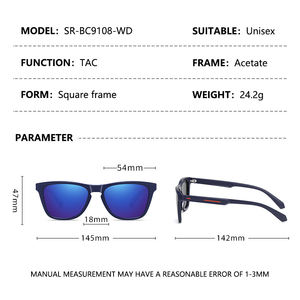 <span class=keywords><strong>Lunettes</strong></span> de soleil de marque pour femmes, LOGO personnalisé de haute qualité, verres TAC originaux, monture carrée, <span class=keywords><strong>lunettes</strong></span> de soleil en acétate tendance - Product Image 2