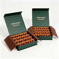 Boîte à chocolat de luxe en vente flash avec logo estampé or, boîtes pour emballage cadeau, boîte à chocolat rigide magnétique personnalisée