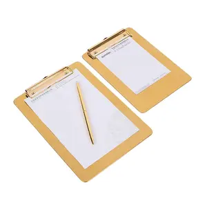 זהב מתכת כתיבה Pad גיליון לוח תפריט נתונים קובץ אחסון תיקיית עבור משרד מסעדת מלון הבית