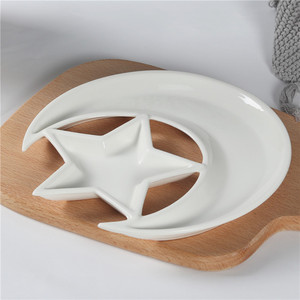 <span class=keywords><strong>Assiette</strong></span> à vaisselle en porcelaine en forme de lune au design unique créatif pour restaurant - Product Image 3