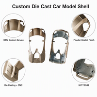 Coque de modèle de voiture en alliage d'aluminium moulé sous pression OEM personnalisée, revêtement en poudre de précision, vente en gros directe d'usine