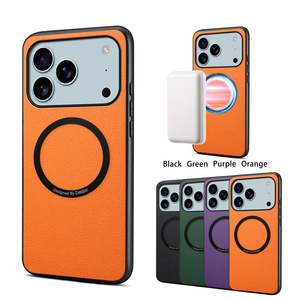 Funda Protectora Híbrida Premium Denior para PC, Carcasa Magnética de Cuero PU con Textura Litchi para <span class=keywords><strong>iPhone</strong></span> Series 17, 16, 15, 14, 13 y 12 - Product Image 1