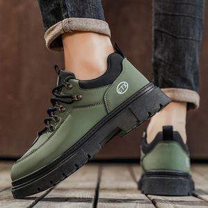 New Arrival Men's Stylish Thick Sole Lace-Up Breathable Boots, Casual Outdoor Walking Shoes for Autumn - Product Image 3