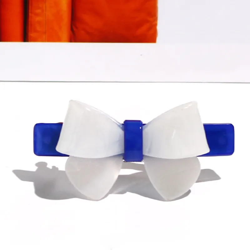 Симпатичная розовая заколка для волос с узлом, аксессуары из полимера и ацетата для женщин и девушек, заколки, заколки для волос сделаны во Франции