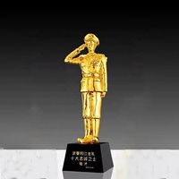 Trophée personnalisé en résine de cristal pour la retraite et les récompenses honorifiques avec base en cristal