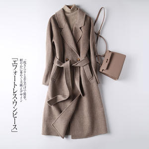 महिलाओं पानी की लहर ऊन कोट बेल्ट ऊनी कोट ट्रेंच महिला वुलेन जैकेट - Product Image 2