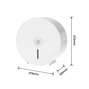 Distributeur de papier toilette mural industriel à revêtement blanc de 9 pouces pour les toilettes des hôpitaux - Product Image 6