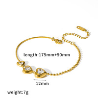 Collier en acier inoxydable avec pendentif cœur en zircon exquis et tendance, plaqué or 18 carats, ensemble d'accessoires élégant et polyvalent, vente en gros